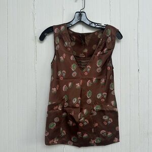 Marc Jacobs Brown Floral V-Neck Blouse
